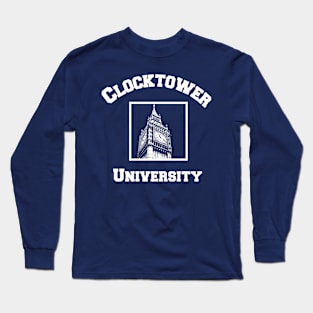 Clocktower University Shirt (Light text, Modern style) Long Sleeve T-Shirt